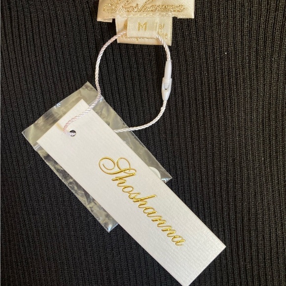 Shoshanna Clarkson Dress NWT Ribbed Knit Sleeveless Pleated Skirt Black White M - Picture 8 of 10